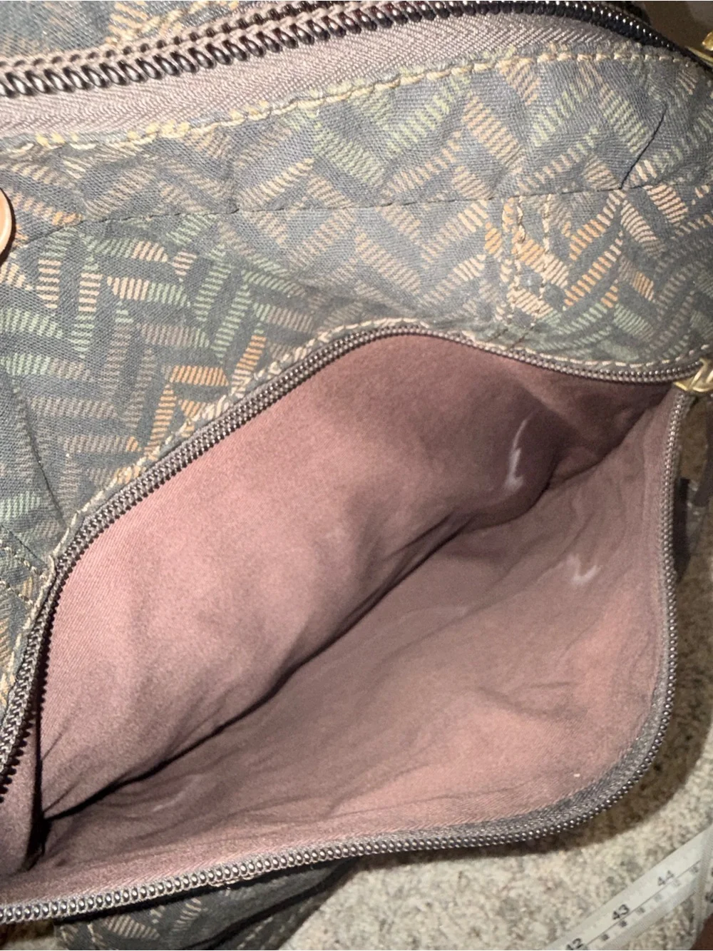 Men's Olive Chevron Pattern Distressed Backpack